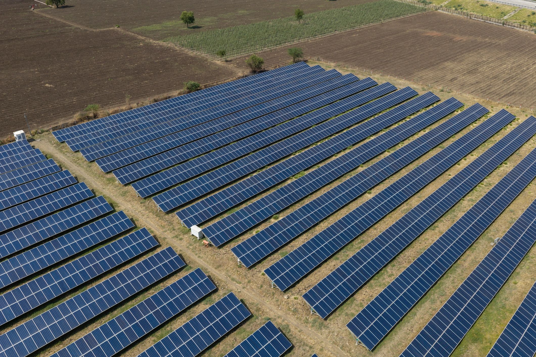 Solar panel field in India